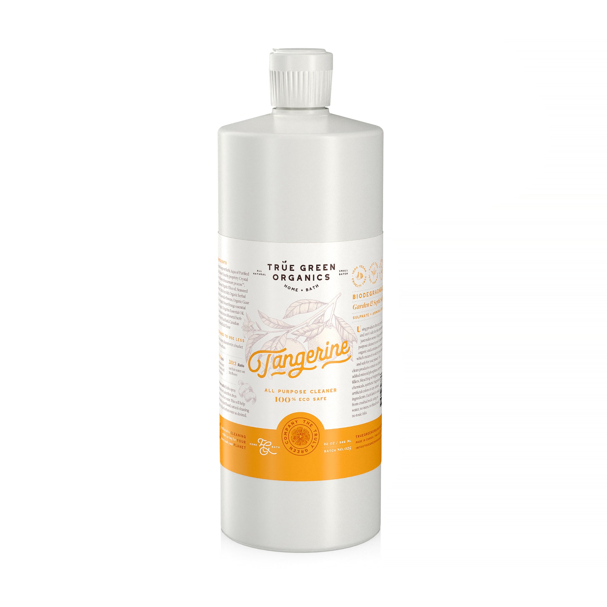 True Green Organics Tangerine Clean All Purpose Cleaner 32oz Bottle