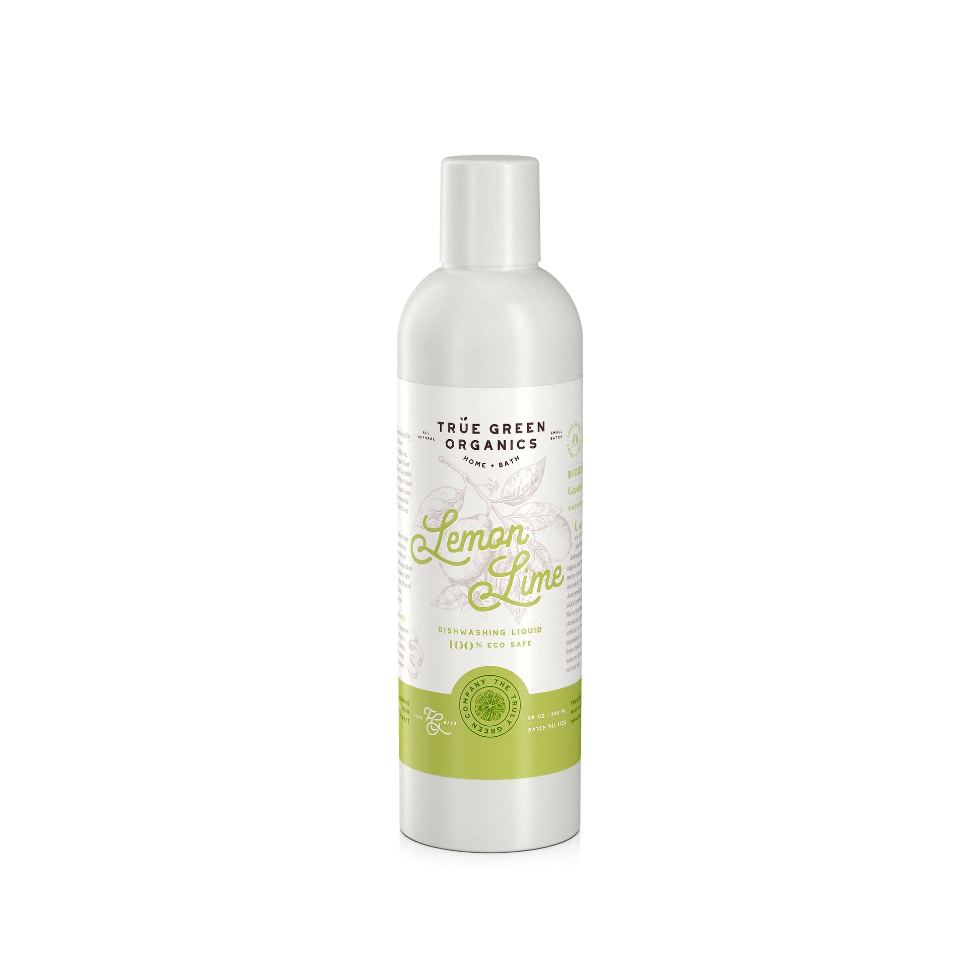 True Green Organics Lemon Lime Sparkle Clean Dishwashing Soap 8oz Bottle